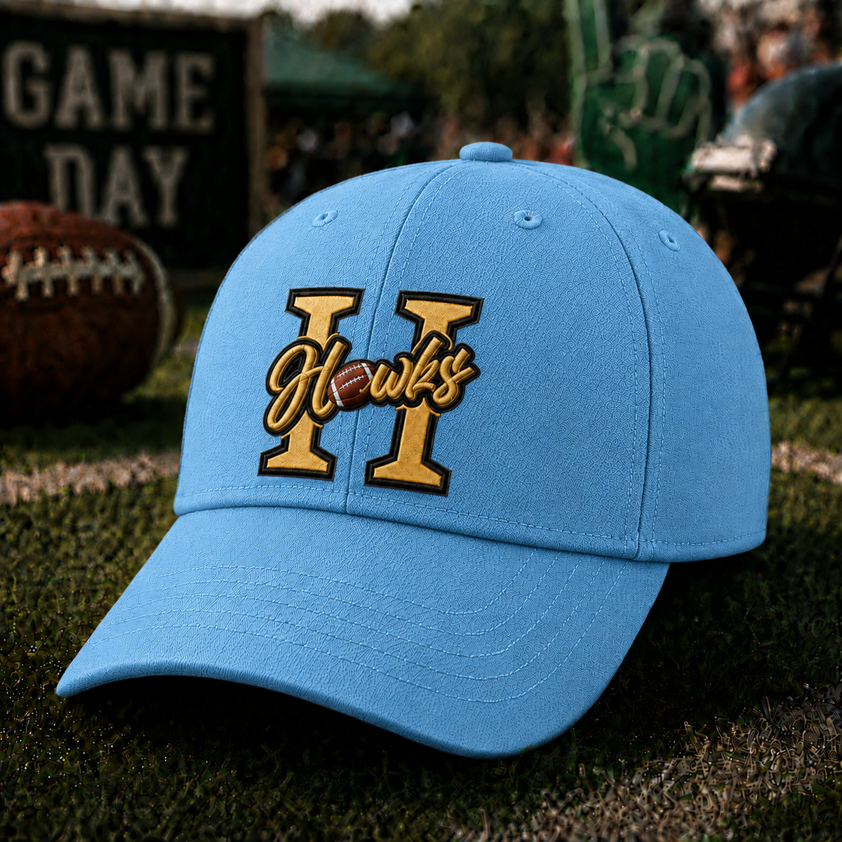 Unisex Rugby Print Washed Duckbill Cap