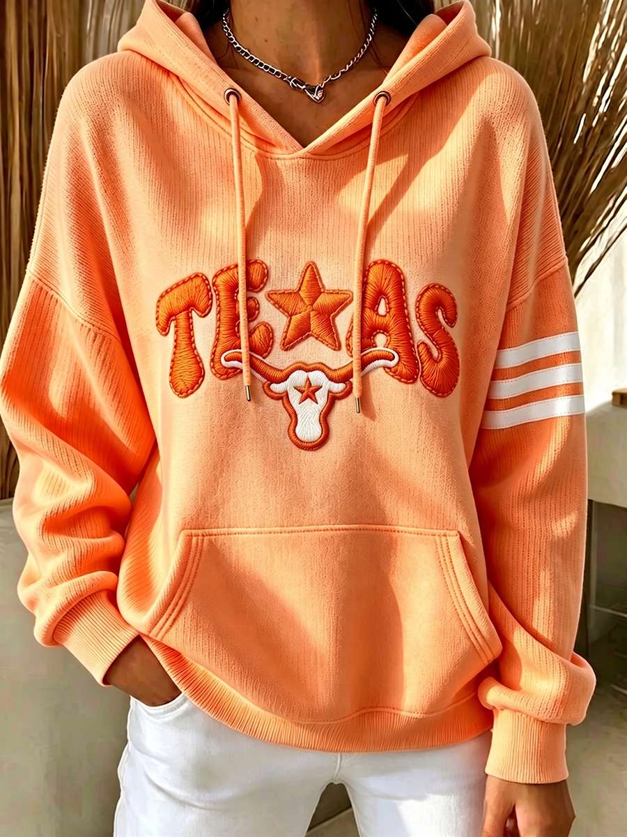 Women'S Rugby Printed Hooded Sweatshirt