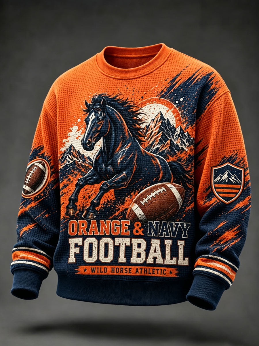 Men'S Football Fan Waffle Long Sleeved Top