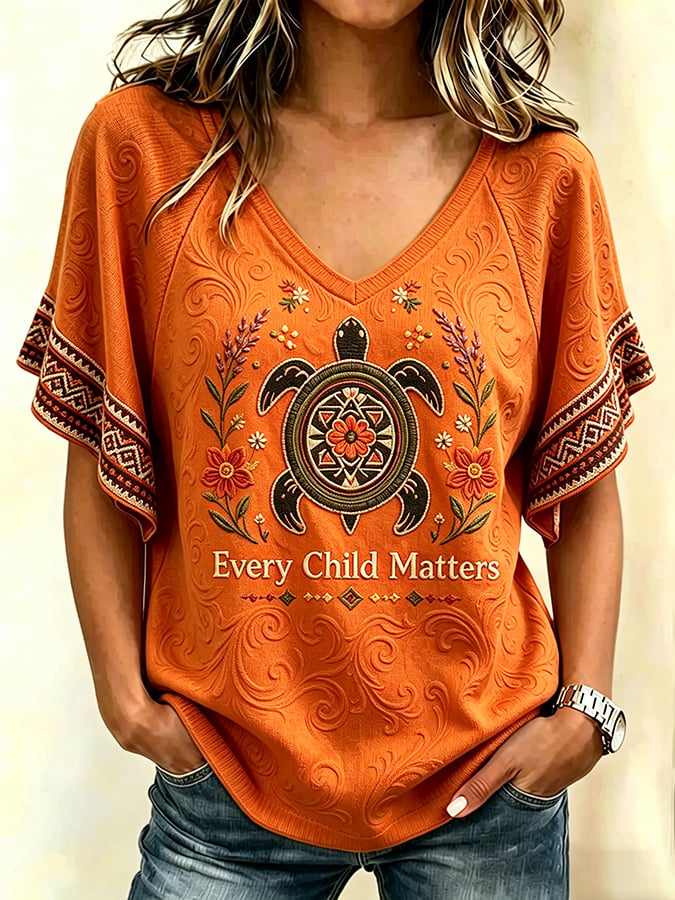 ❤️Buy 3 Get 20% Off❤️Women's  Retro Orange Shirt Day Print T-shirt