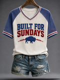 Women's Football Lover Bulls BUF Art Printed T-shirt
