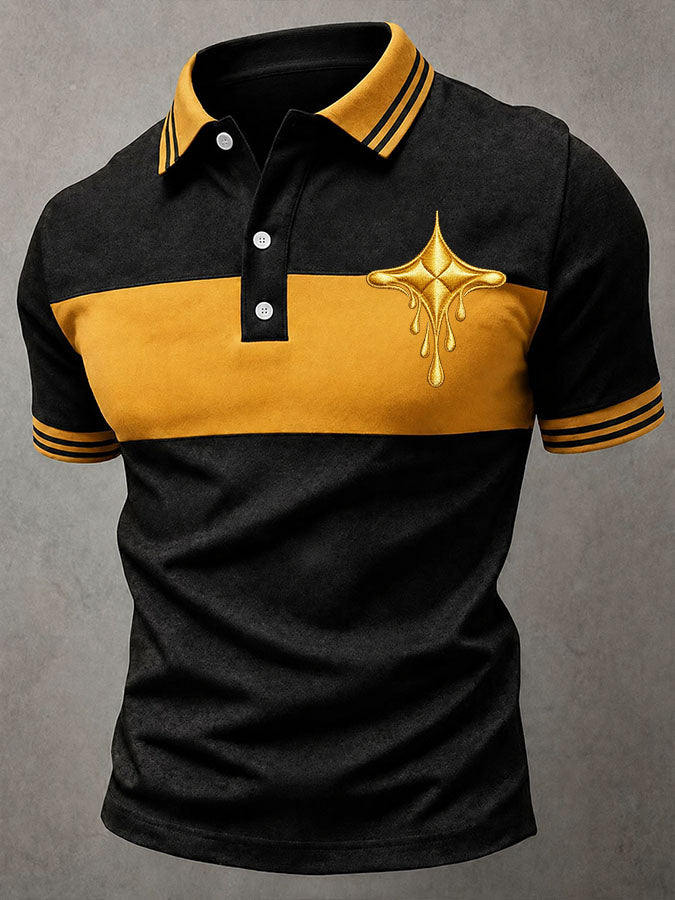 Men'S Football Printed Casual Sweatshirt Polo Shirt