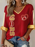 Women'S Football Casual Waffle Top