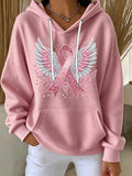 Women'S Casual Pink Artistic Faith Hoodie