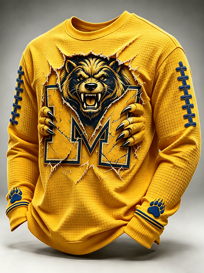 Men'S Football Enthusiast Sports Waffle Top