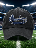 Unisex Football Print Washed Duckbill Cap