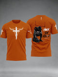 Men'S Rugby Printed Round Neck T-Shirt