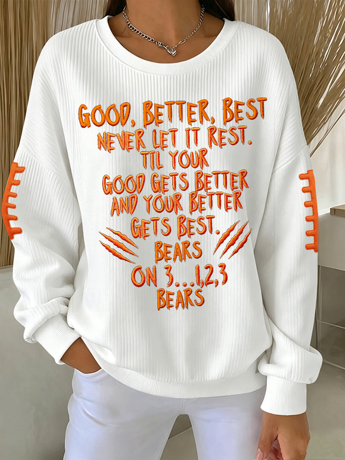 Women's Rugby Print Casual Sweatshirt