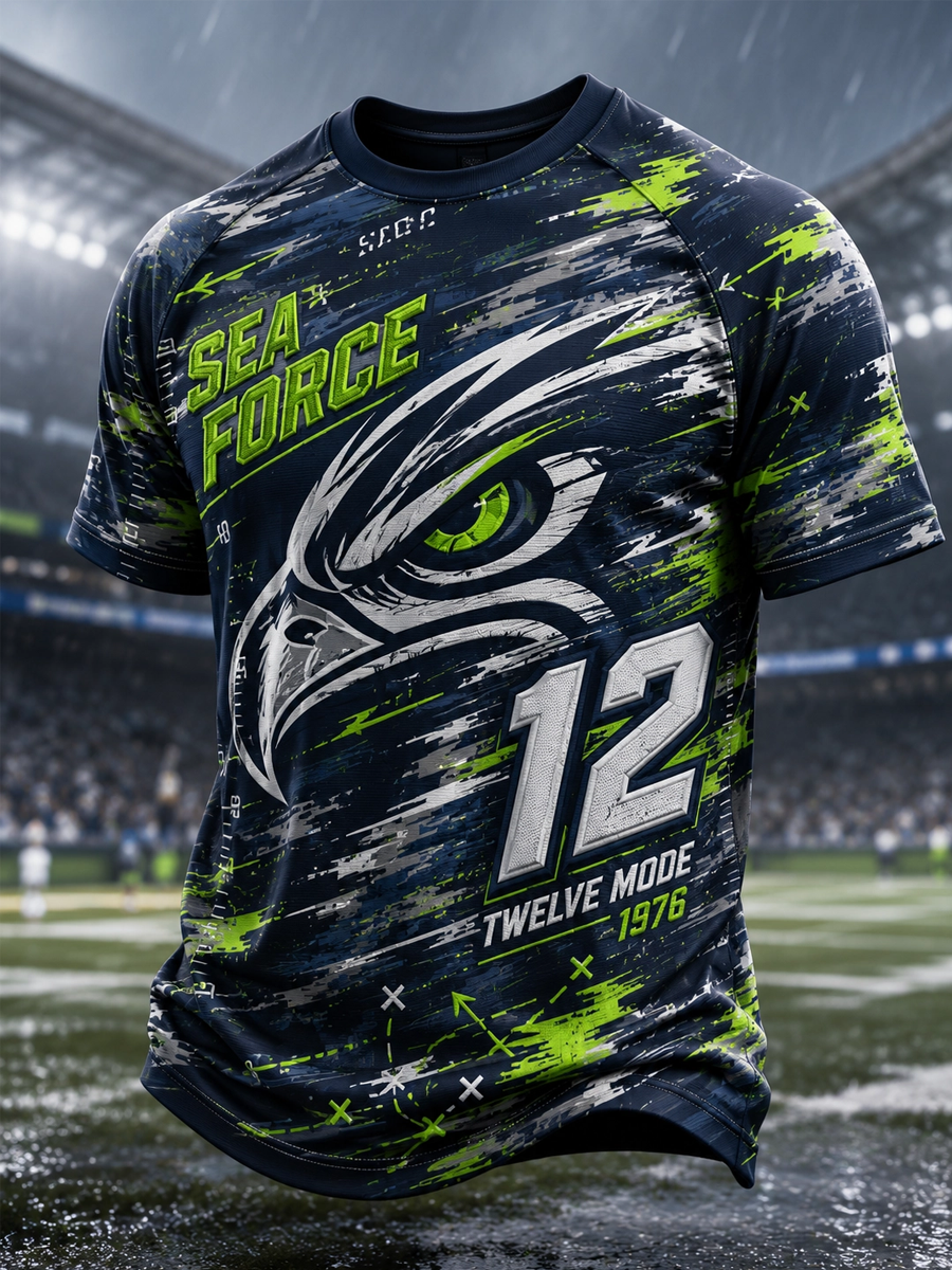 Men'S Football Print Short-Sleeve T-Shirt