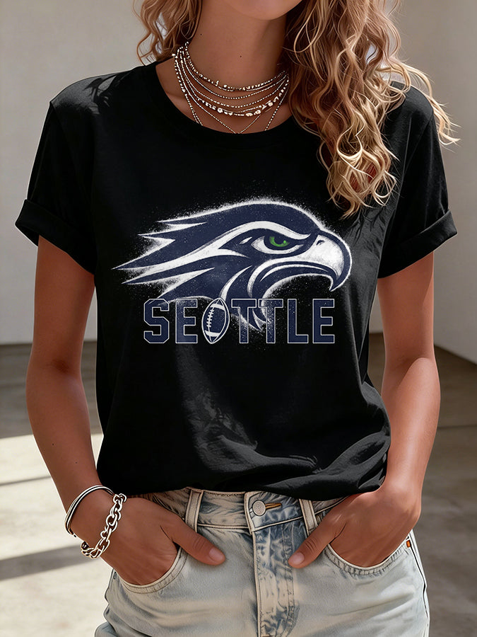 Women'S Football Print Casual T-Shirt