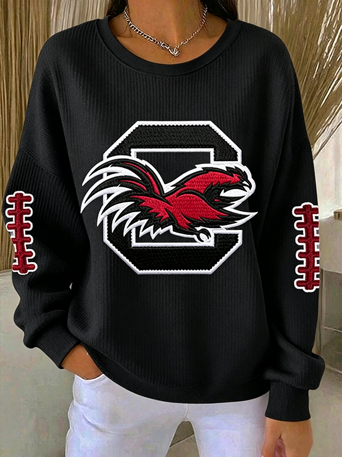 Women'S Football Print Casual Sweatshirt