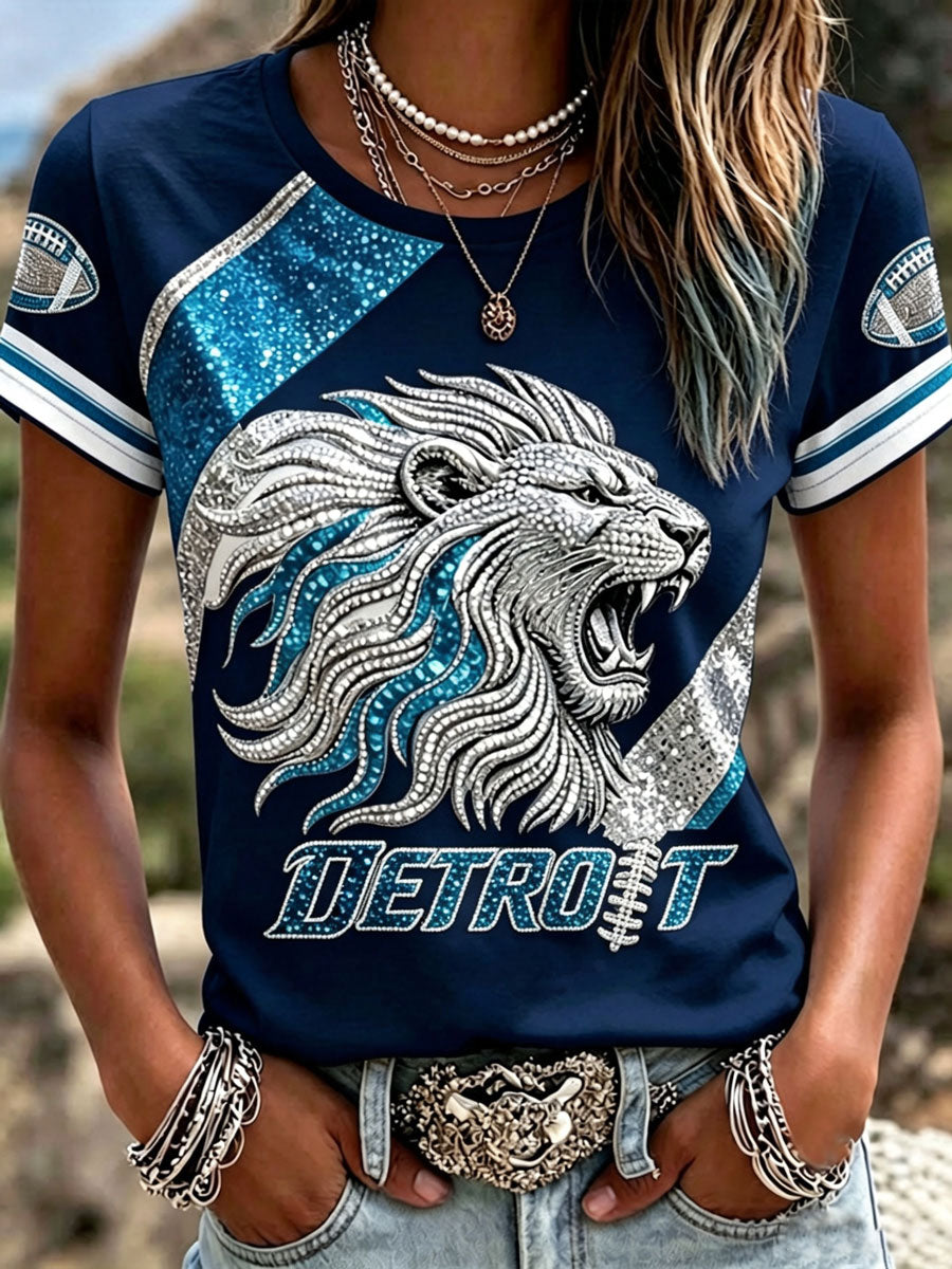 Women'S Fan Printed Round Neck T-Shirt