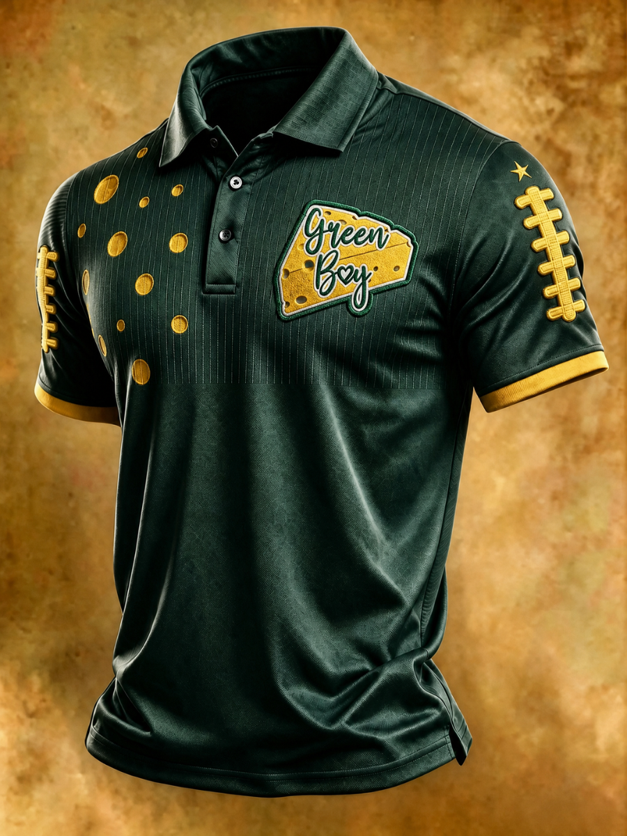 Men's Football Printed Polo Shirt