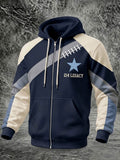 Men's University Team Football Printed Zipper Hoodie
