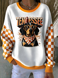 Women'S Football Fan Printed Vintage Hoodie