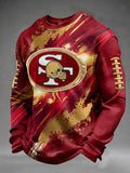 Men'S Football Printed Waffle Sweatshirt
