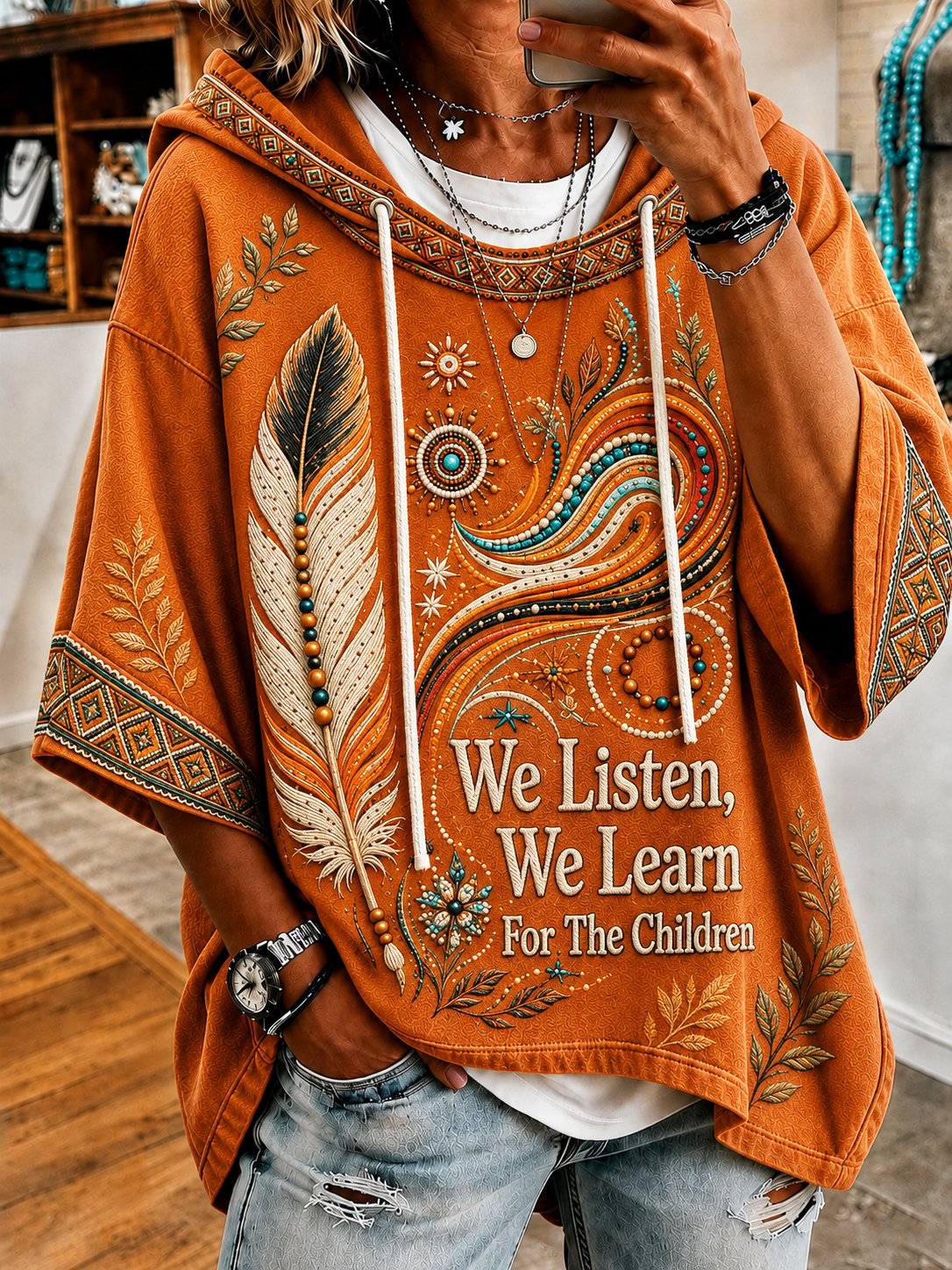 Women's Orange Shirt Day Printed Top