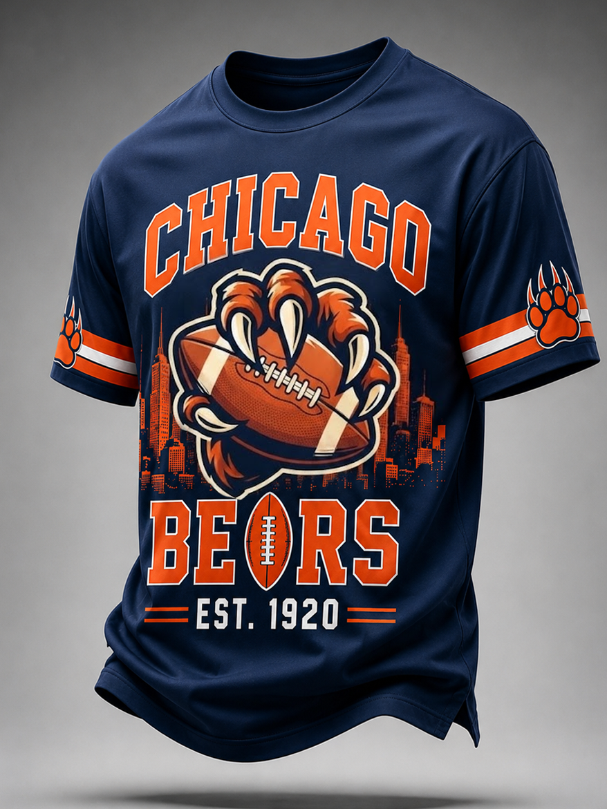 Men'S Football Fan Print Casual T-Shirt