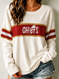 Women'S Football Printed Long Sleeved Shirt