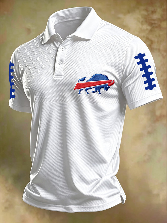 Men'S Football Printed Polo Shirt