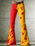 Women's Football Printed Denim Pants