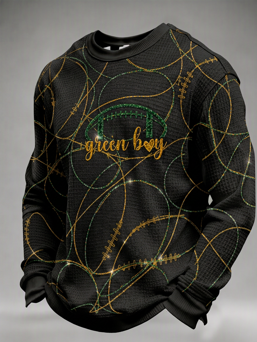 Men's Football Printed Waffle T-Shirt