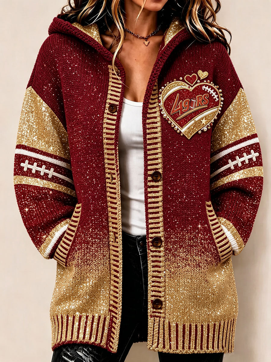 Women's American football Knitted Cardigan