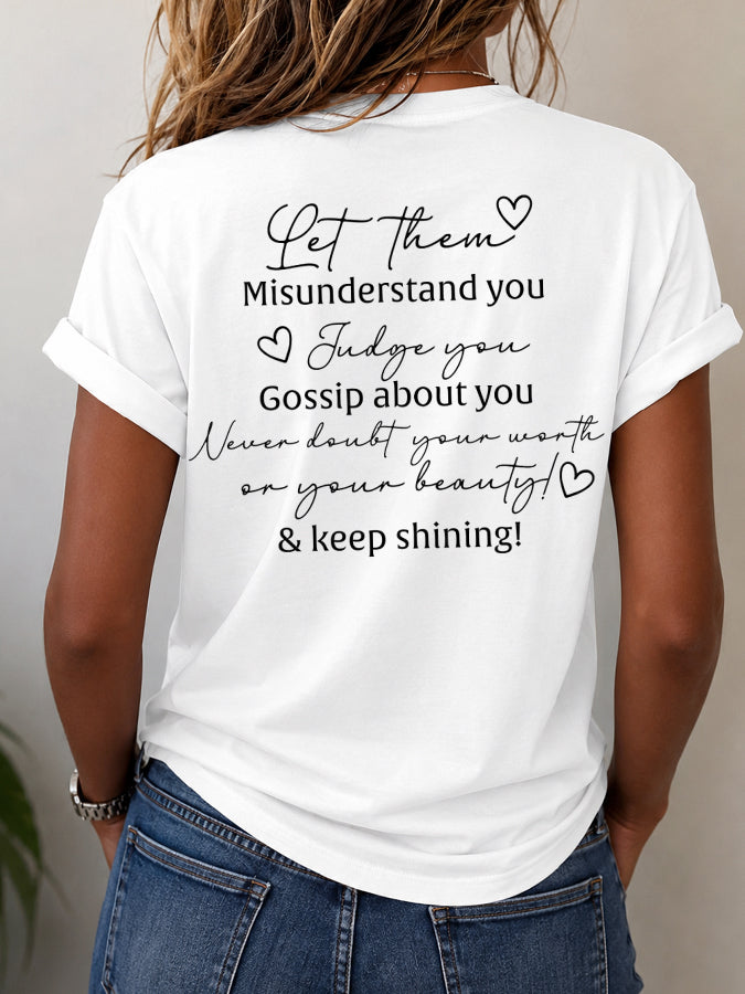 Women's Let Them Printed Round Neck T-shirt