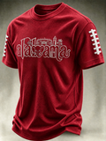 Men's University Football Print Waffle T-shirt