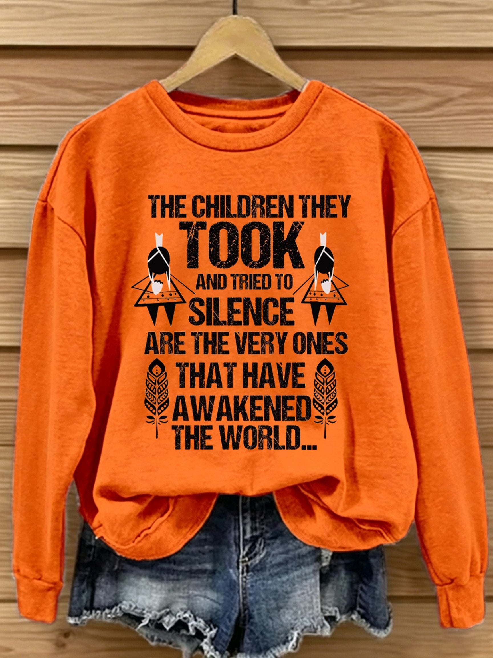 Women's Orange Shirt Day Print Sweatshirt