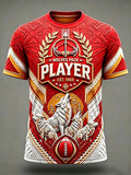 Men'S Football Fan Print Casual T-Shirt
