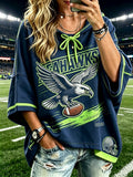 Women's Football Game Print Casual Hoodie