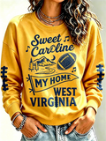Women'S Retro Football Round Neck Sports Hoodie