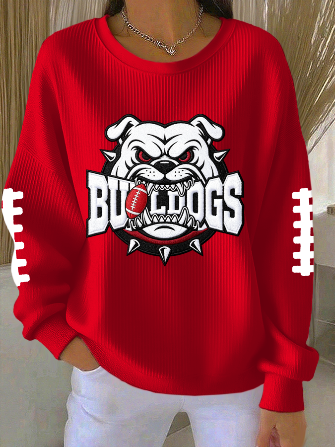 Women'S Football Print Casual Sweatshirt