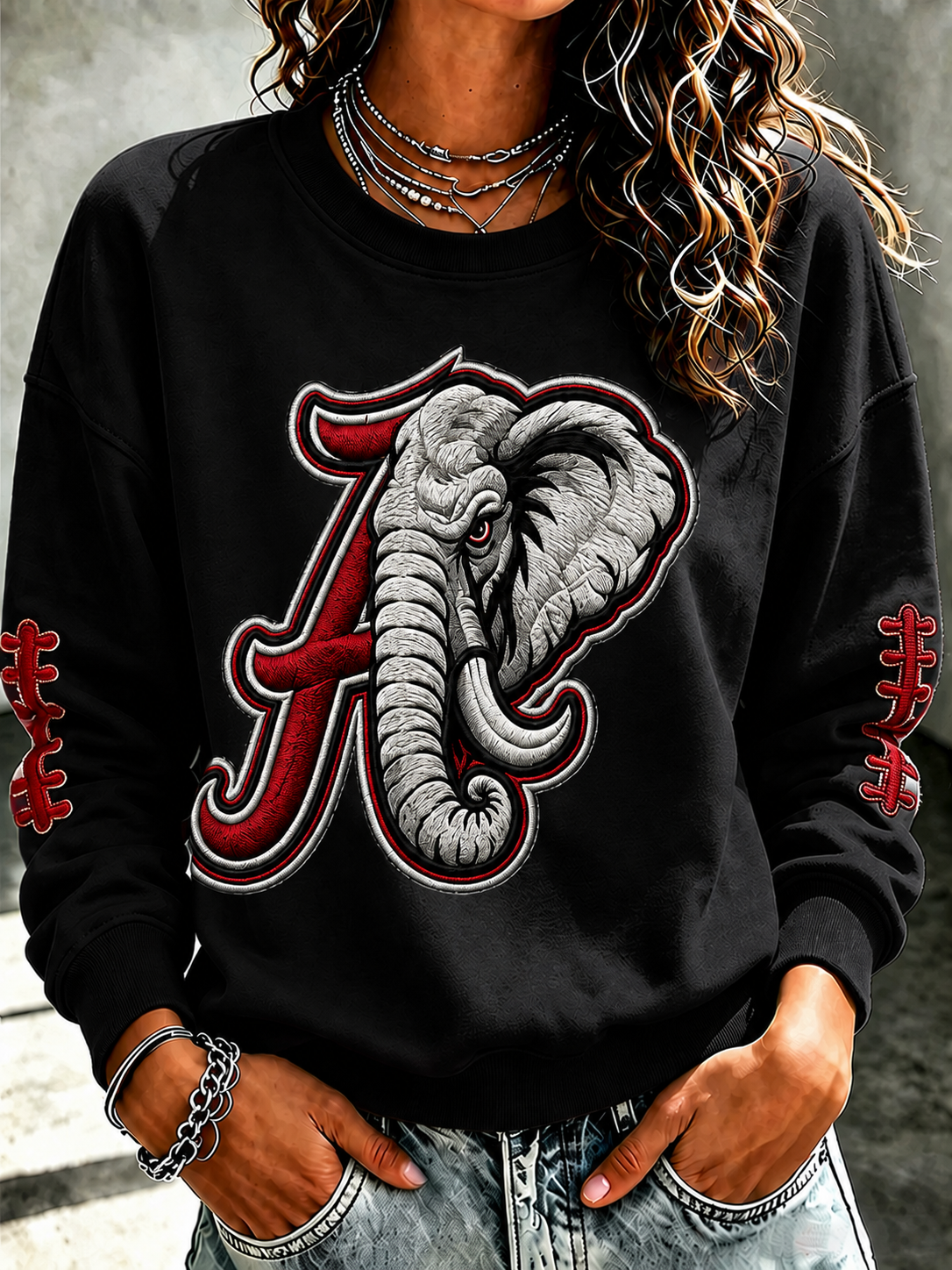 Women'S Rugby Printed Round Neck Top