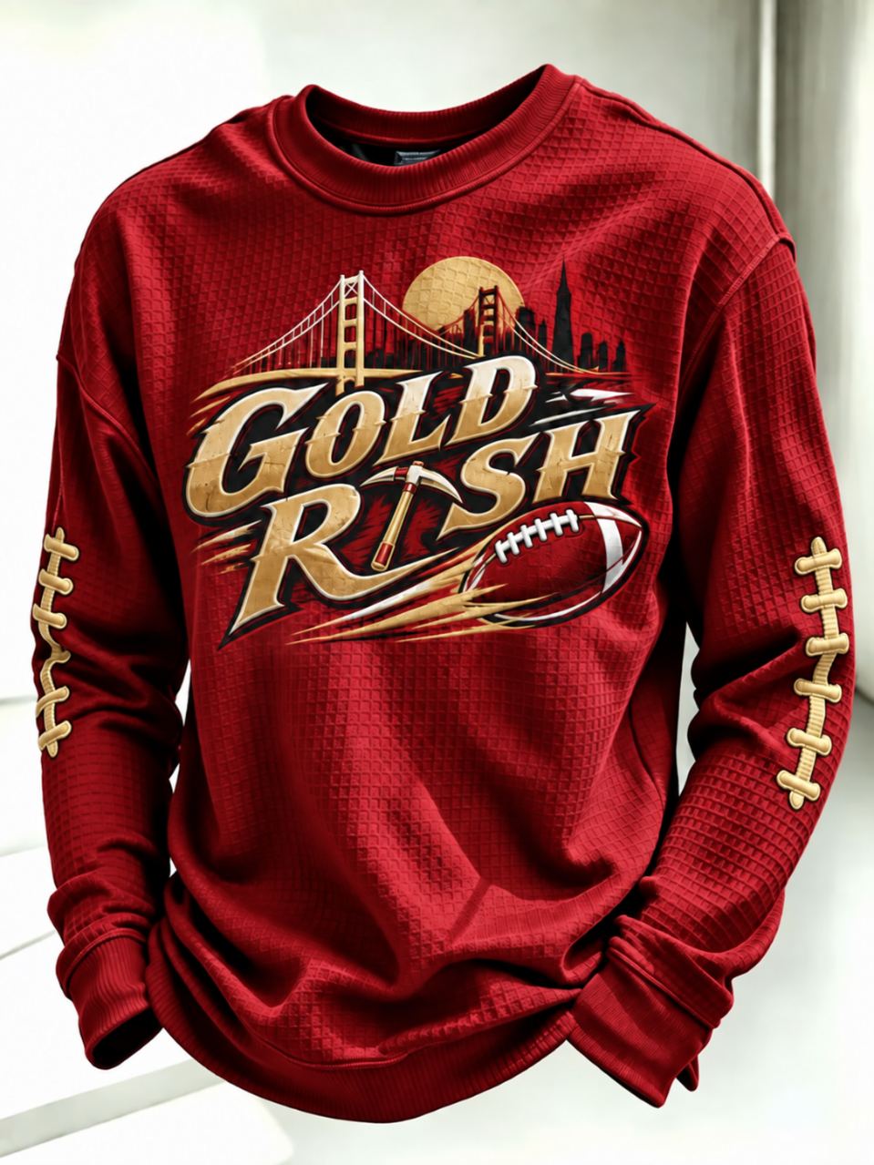 Men'S Football Enthusiast Sports Waffle Top