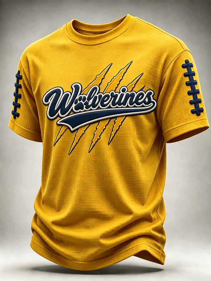 Men's Rugby Waffle Round Neck T-Shirt