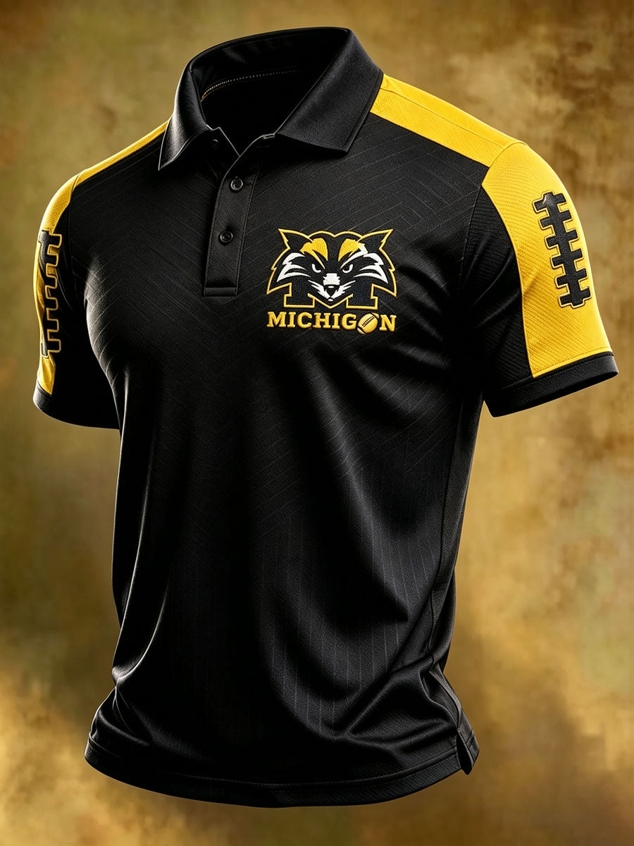 Men's Football Sports Casual Polo Shirt