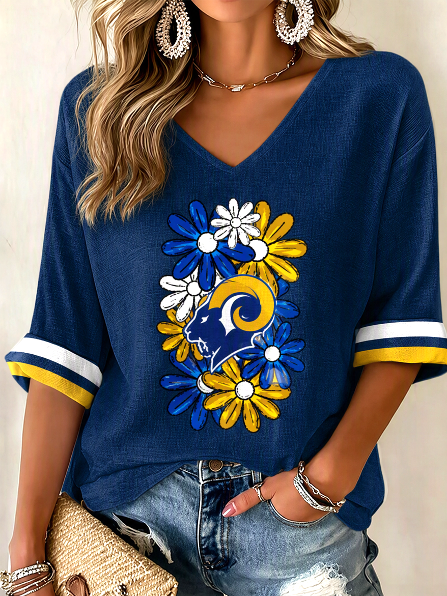 Women'S Football Print Waffle Top