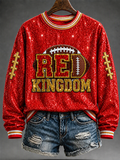 Women'S Football Print Casual Sweatshirt