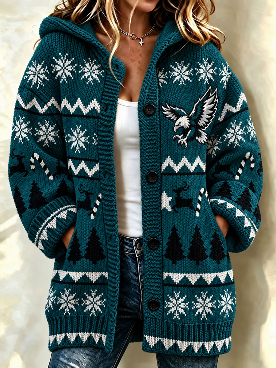 Women's American football Knitted Cardigan