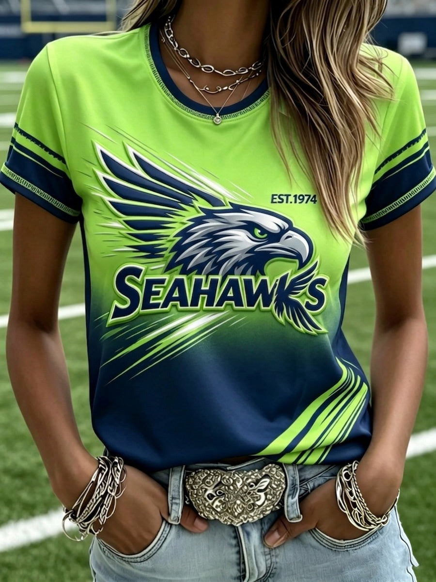 Women's Football Game Print Casual T-Shirt