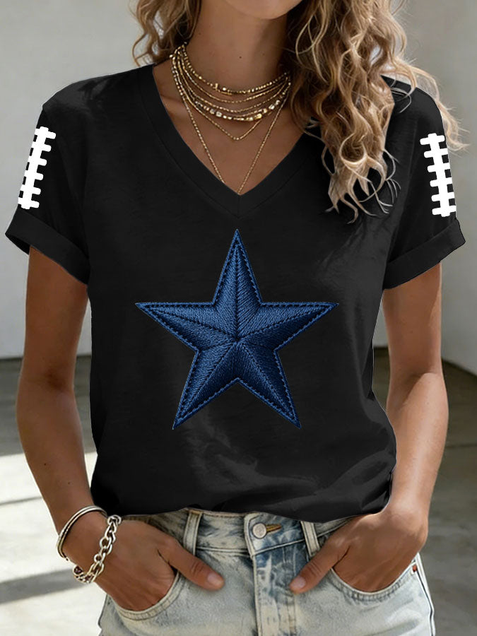 Women'S Football Print Short-Sleeve T-Shirt