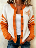 Women's Football Sports Casual Knitted Cardigan