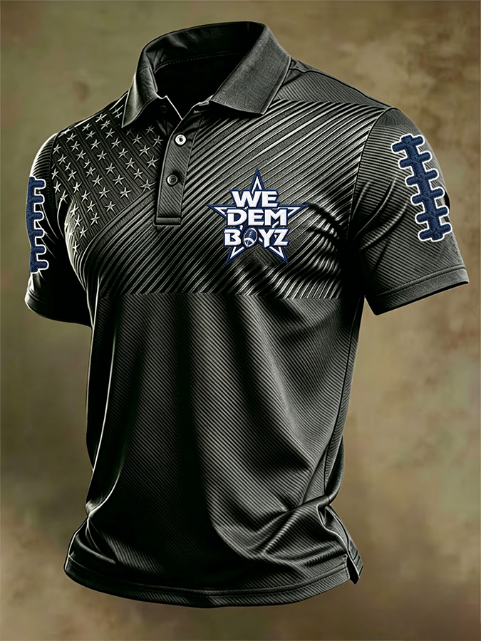 Men'S Retro Football Polo Shirt