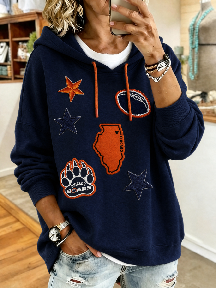 Women's Football Art Print Casual Hoodie