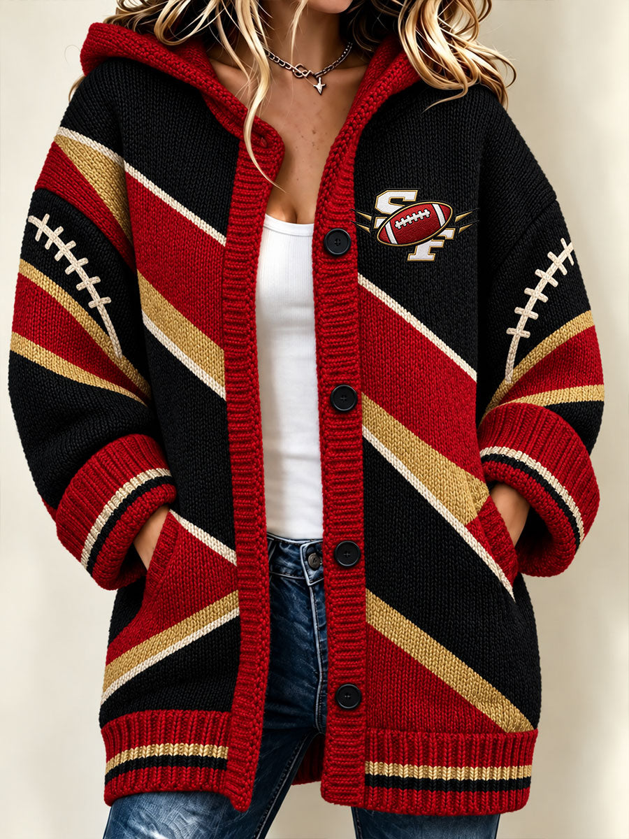 Women's American football Knitted Cardigan