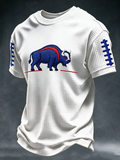 Men'S Buffalo Print Football Fans Gameday Casual Print Waffle T-Shirt
