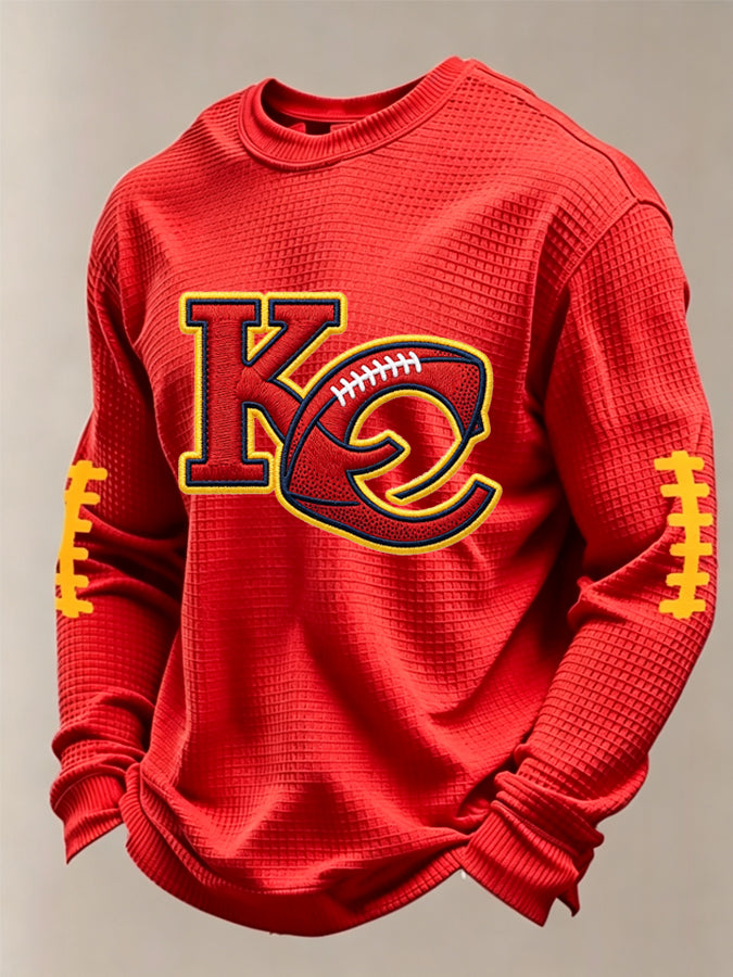 Men'S Football Printed Waffle T-Shirt