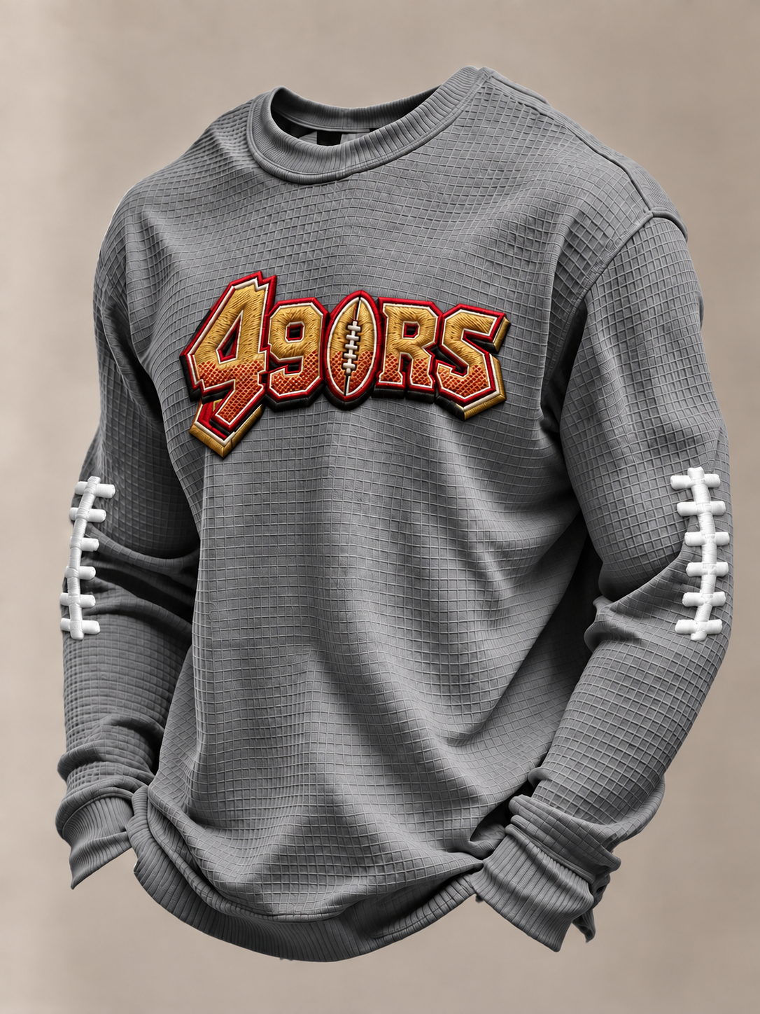 Men'S Football Printed Waffle Sweatshirt